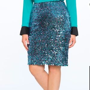 Eloquii Two Toned Mermaid Pencil Skirt